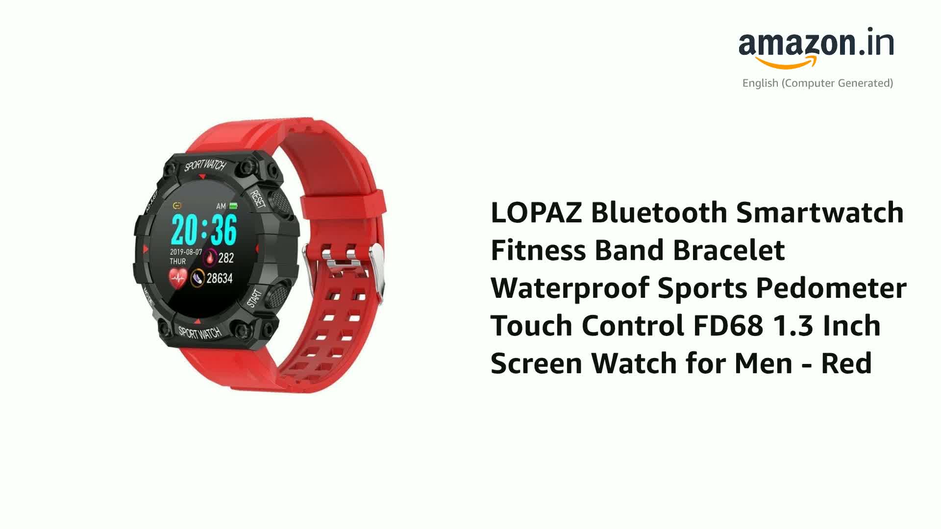 LOPAZ Bluetooth Smartwatch Fitness Band Bracelet Waterproof Sports